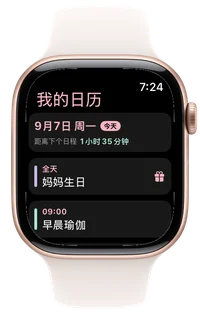 在手腕上查看今天的日程