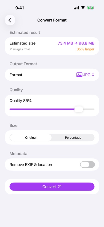포맷 변환 / Format conversion