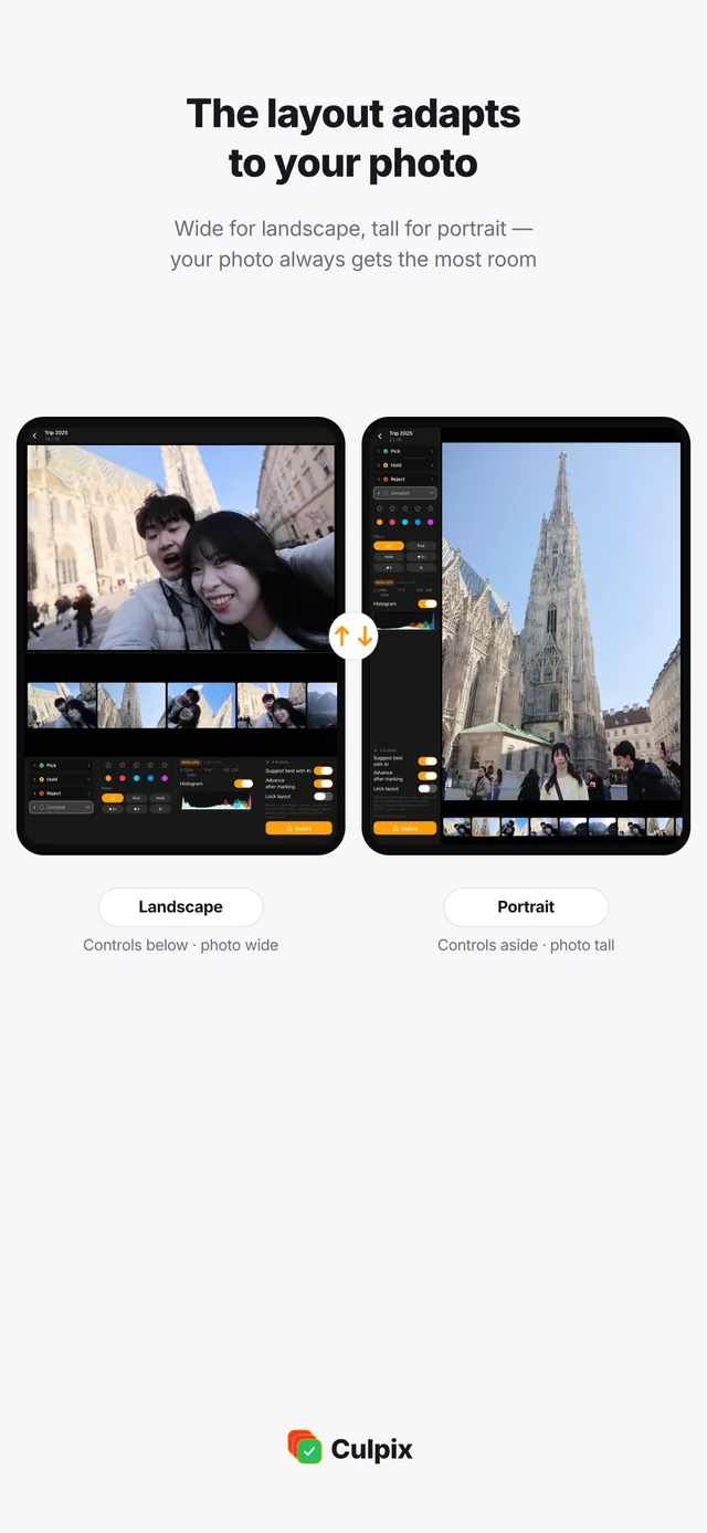 Pro Culling fits each photo on iPad