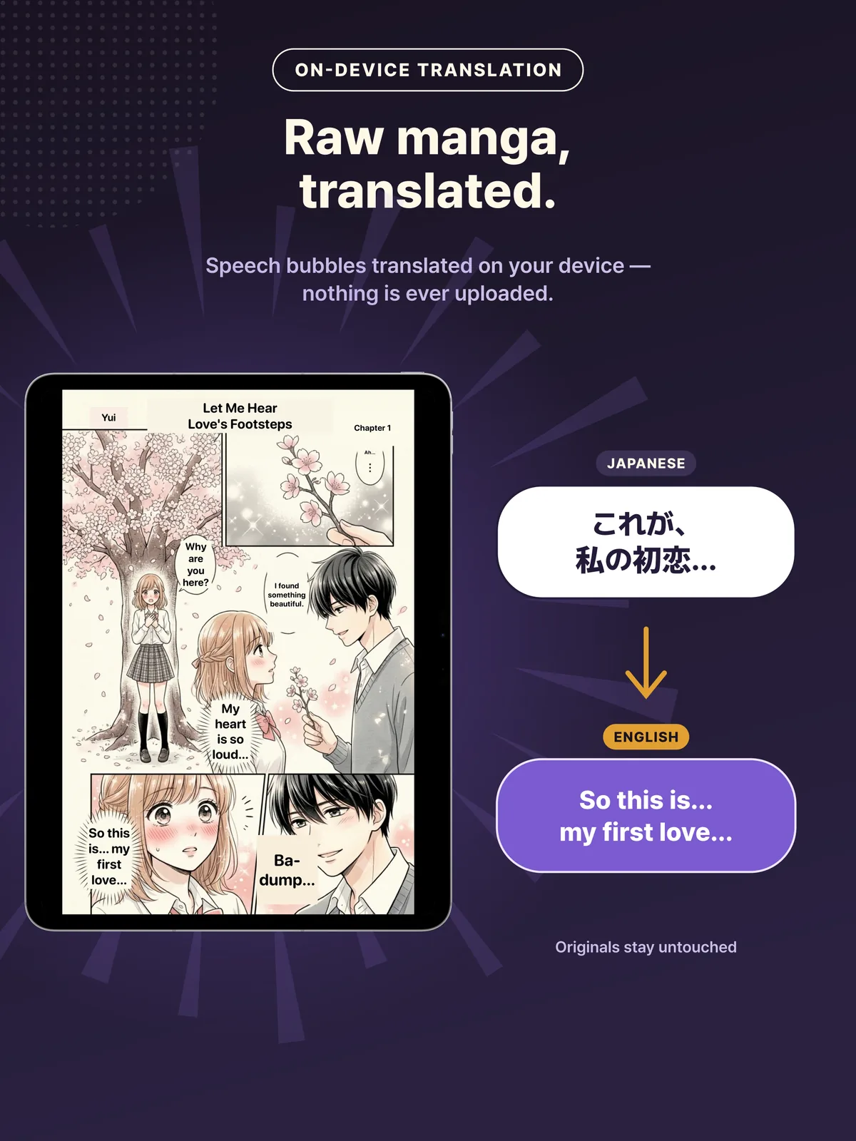 A Japanese manga page with the speech bubbles translated into English in place.