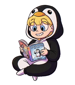 本を読むPenguin Viewerのマスコット