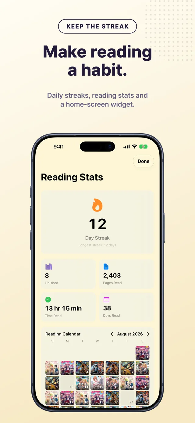 Reading stats and the calendar