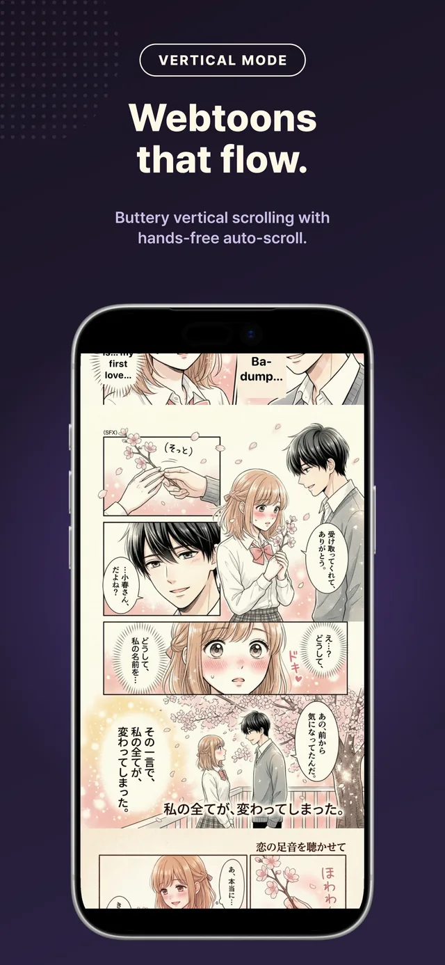 Webtoons in vertical scroll